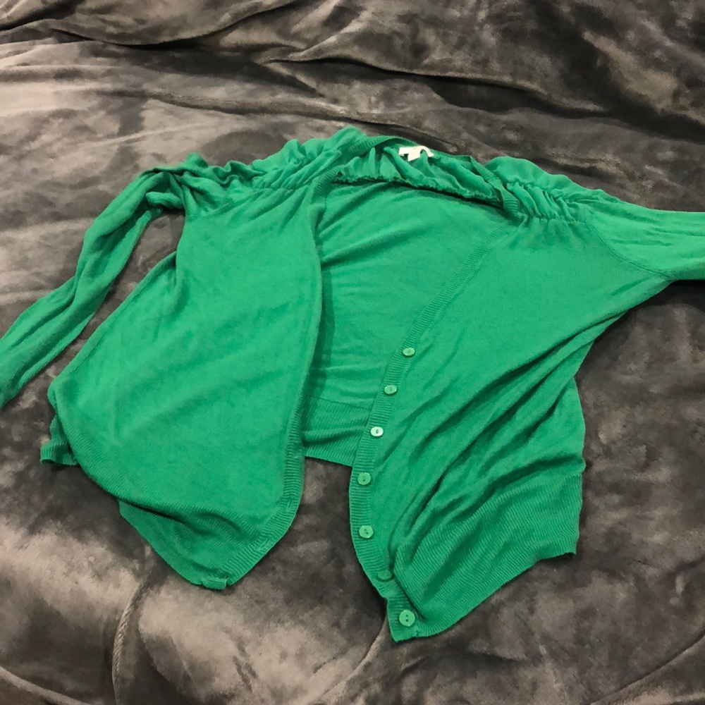 Charming Charlie green cardigan